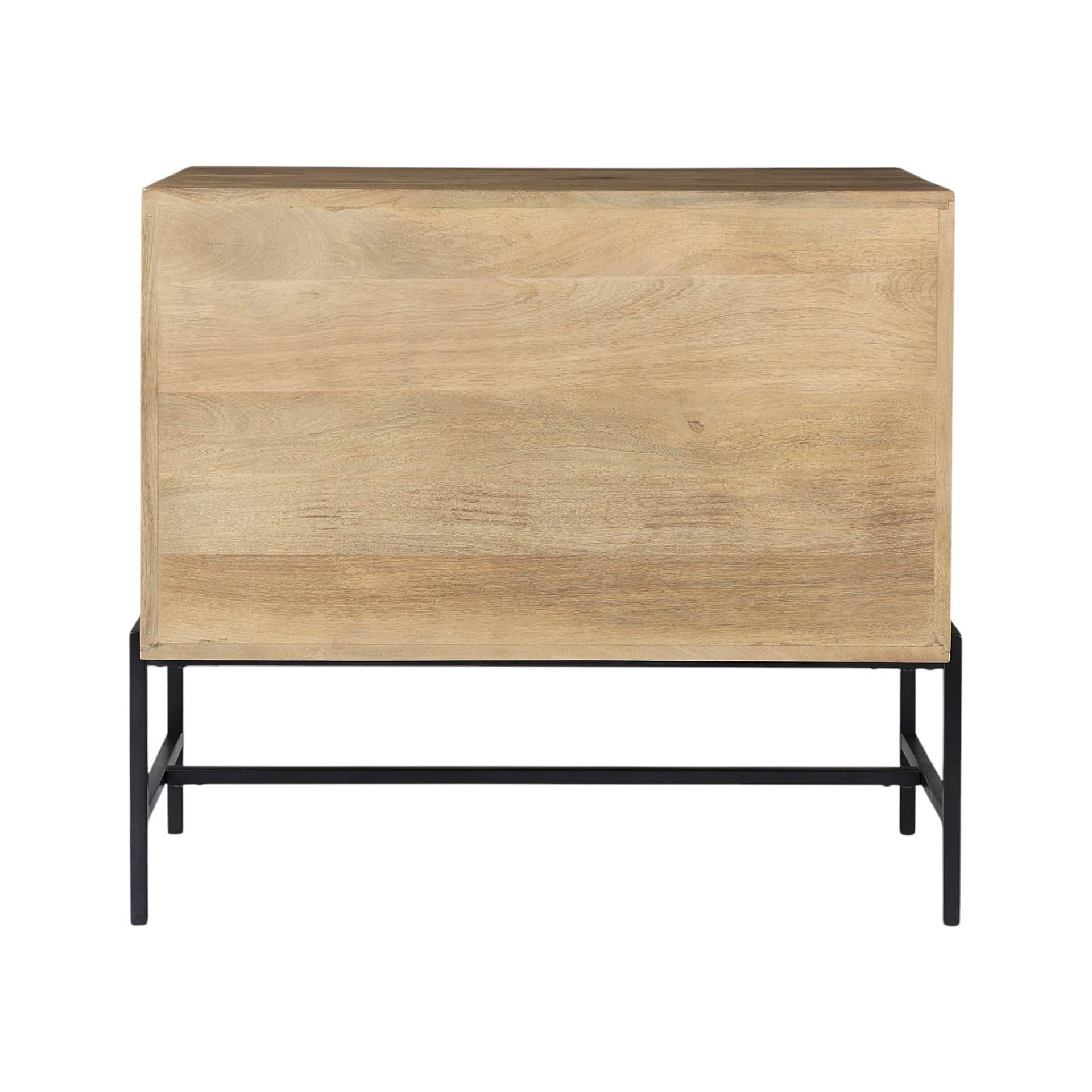 Natural Solid Wood Sideboard with Glass Doors and Shelves 3 Natural Solid Wood Sideboard with Glass Doors and Shelves - Image 3