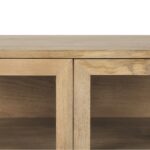 Natural Solid Wood Sideboard with Glass Doors and Shelves 17 Natural Solid Wood Sideboard with Glass Doors and Shelves