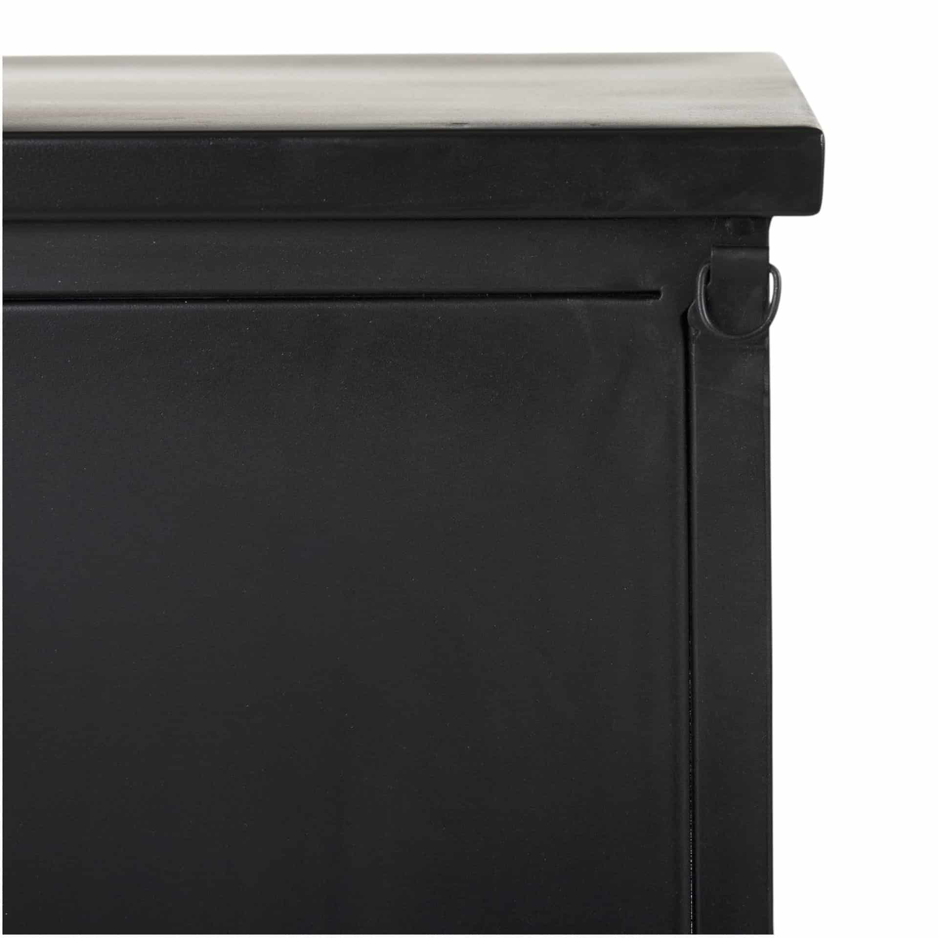 Contemporary Black Iron Sideboard with Glass Doors and Shelves 8 Contemporary Black Iron Sideboard with Glass Doors and Shelves - Image 8