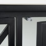 Contemporary Black Iron Sideboard with Glass Doors and Shelves 18 Contemporary Black Iron Sideboard with Glass Doors and Shelves