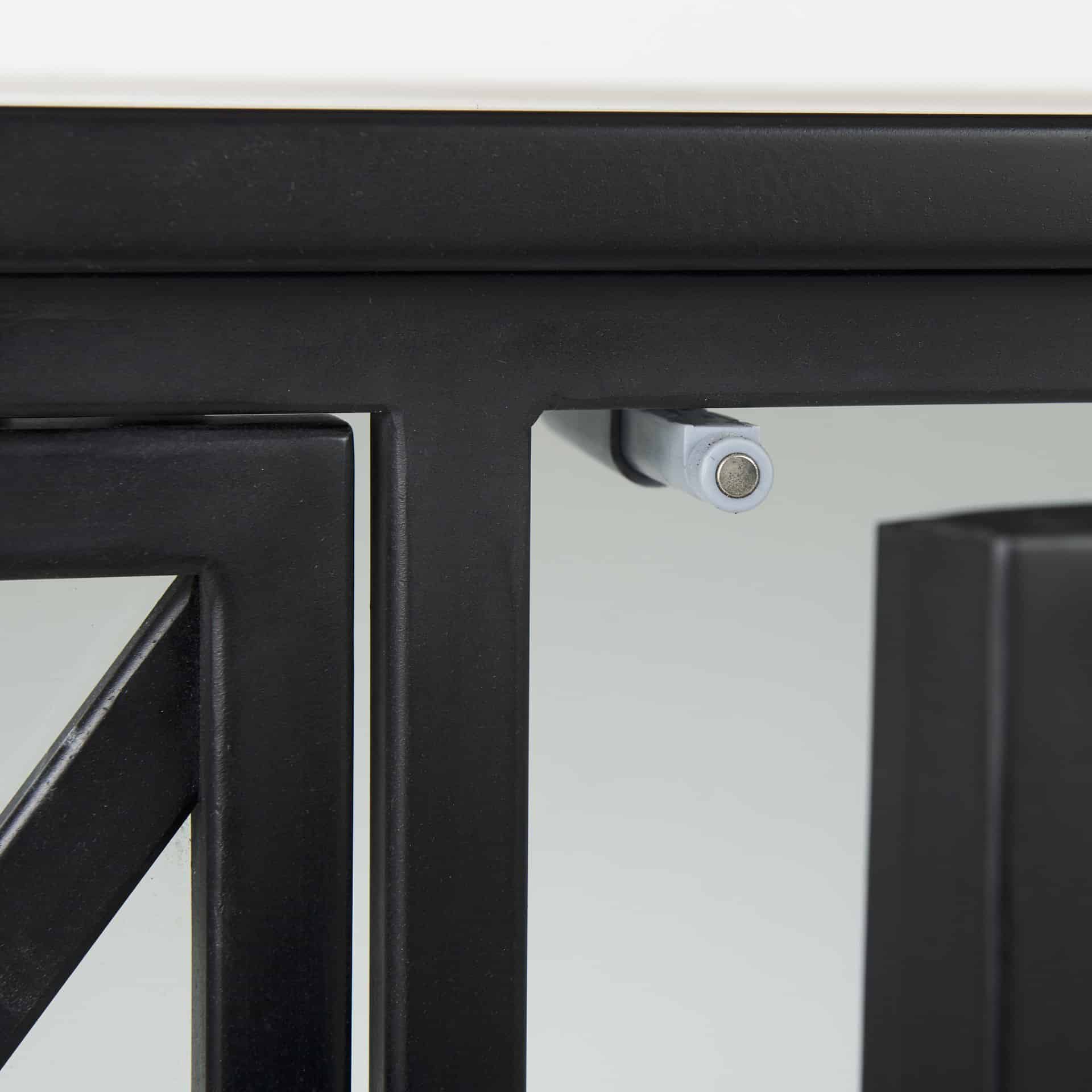Contemporary Black Iron Sideboard with Glass Doors and Shelves 9 Contemporary Black Iron Sideboard with Glass Doors and Shelves - Image 9