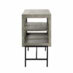 Gray Solid Wood Sideboard with Glass Doors and Shelves 14 Gray Solid Wood Sideboard with Glass Doors and Shelves