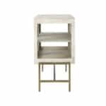 White Solid Wood Sideboard with Glass Doors and Shelves