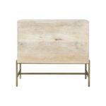 White Solid Wood Sideboard with Glass Doors and Shelves
