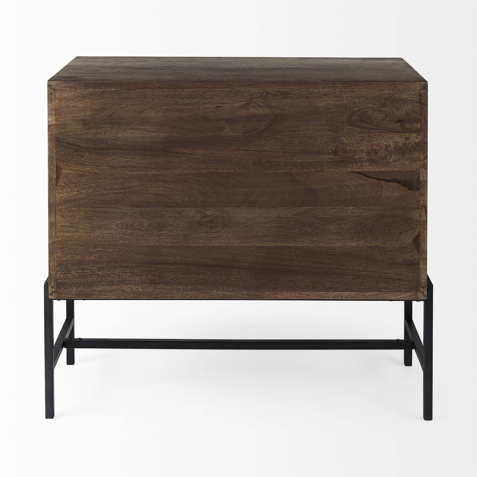 Rustic Dark Brown Two Door Glass Front Storage Cabinet 4 Rustic Dark Brown Two Door Glass Front Storage Cabinet - Image 4