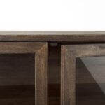 Rustic Dark Brown Two Door Glass Front Storage Cabinet 17 Rustic Dark Brown Two Door Glass Front Storage Cabinet