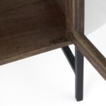 Rustic Dark Brown Two Door Glass Front Storage Cabinet 18 Rustic Dark Brown Two Door Glass Front Storage Cabinet