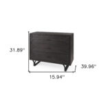 Dark Espresso Oval Accent Cabinet with Geometric Drawer Fronts