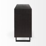 Dark Espresso Oval Accent Cabinet with Geometric Drawer Fronts