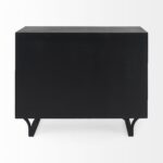 Dark Espresso Oval Accent Cabinet with Geometric Drawer Fronts