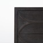 Dark Espresso Oval Accent Cabinet with Geometric Drawer Fronts