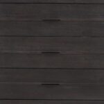 Dark Espresso Oval Accent Cabinet with Geometric Drawer Fronts
