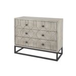 Natural Solid Wood Sideboard with Three Drawers and Countertop