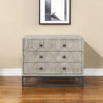 Natural Solid Wood Sideboard with Three Drawers and Countertop