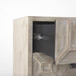 Natural Solid Wood Sideboard with Three Drawers and Countertop