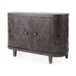 Curved Dark Brown Diamond Pattern Solid Wood Storage Cabinet 10 Curved Dark Brown Diamond Pattern Solid Wood Storage Cabinet