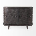 Curved Dark Brown Diamond Pattern Solid Wood Storage Cabinet 12 Curved Dark Brown Diamond Pattern Solid Wood Storage Cabinet