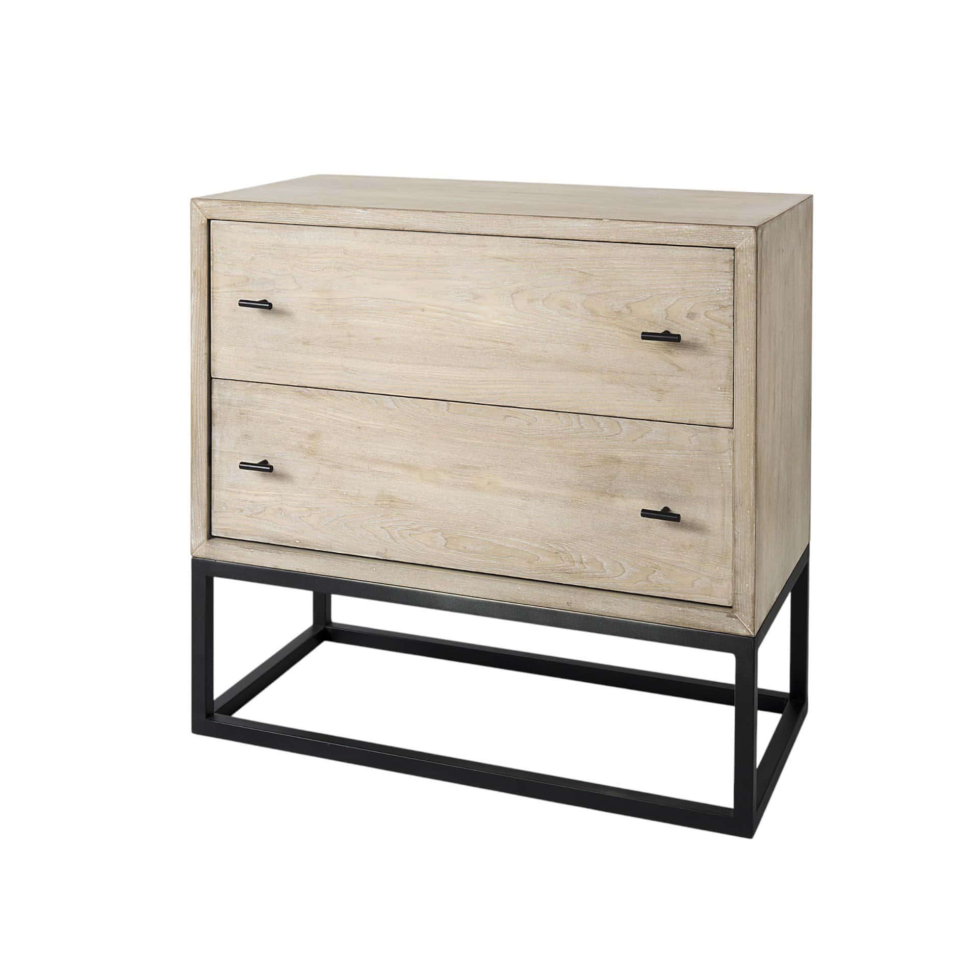 Natural Solid Wood Sideboard with Two Drawers for Storage 3 Natural Solid Wood Sideboard with Two Drawers for Storage - Image 3