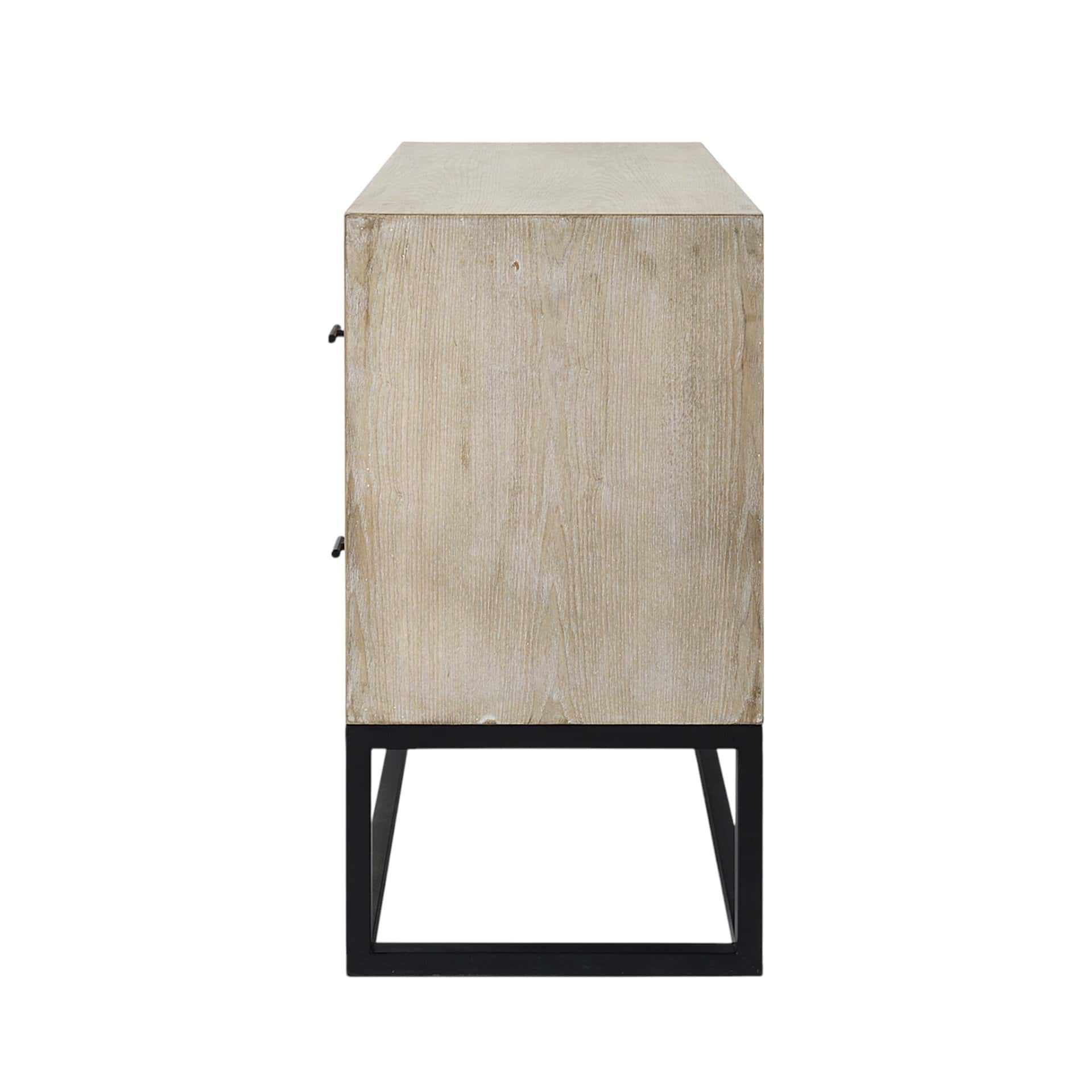 Natural Solid Wood Sideboard with Two Drawers for Storage 7 Natural Solid Wood Sideboard with Two Drawers for Storage - Image 7