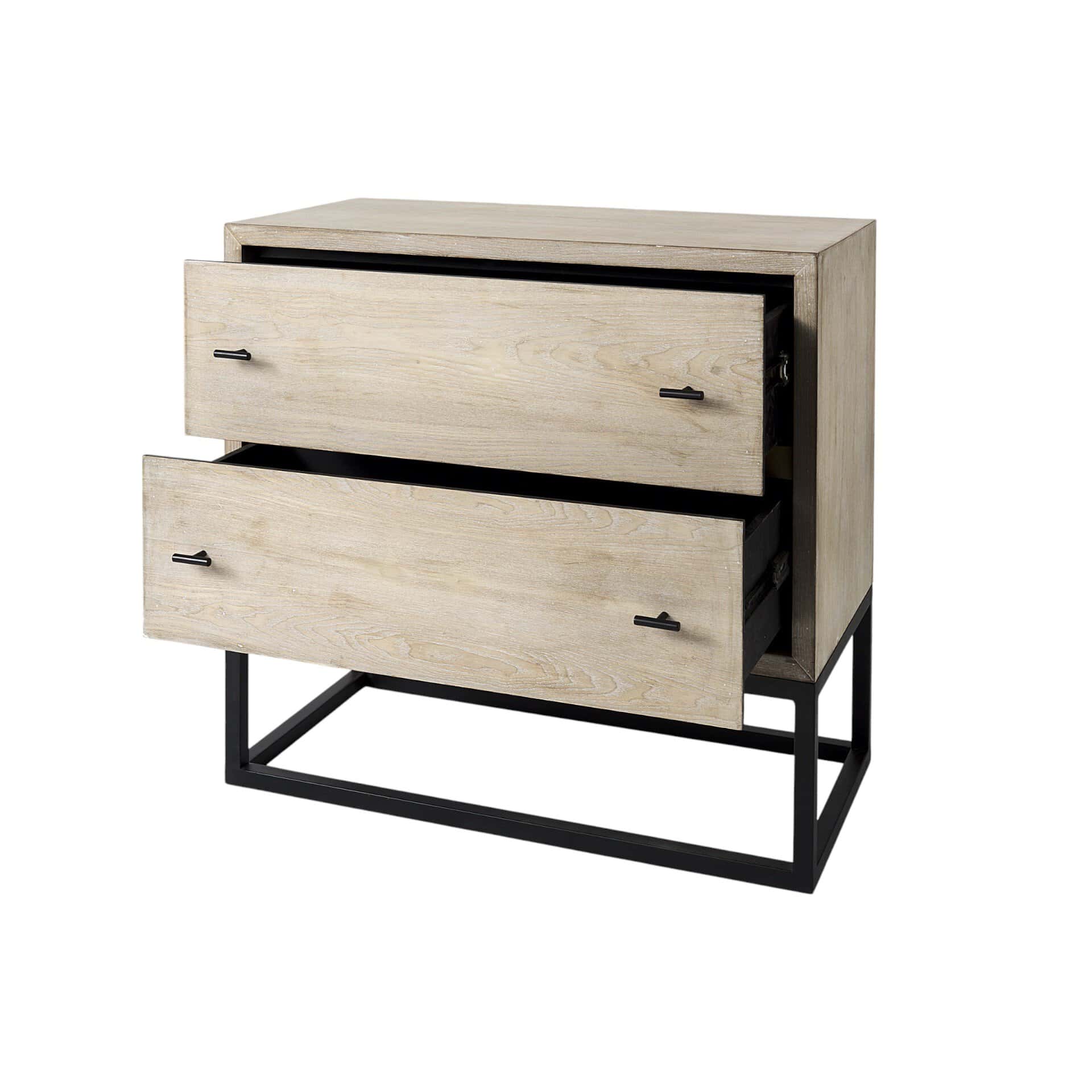 Natural Solid Wood Sideboard with Two Drawers for Storage 6 Natural Solid Wood Sideboard with Two Drawers for Storage - Image 6