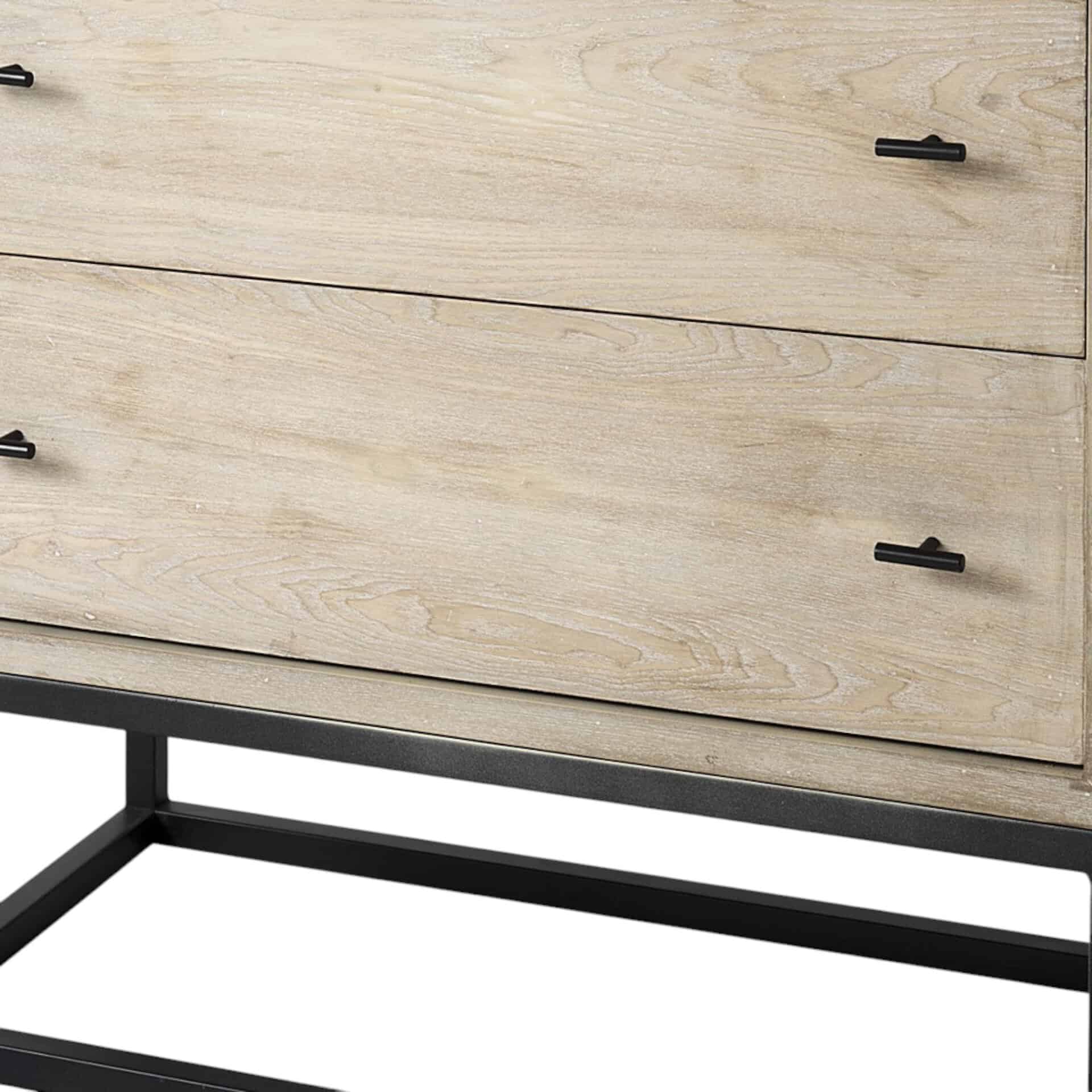 Natural Solid Wood Sideboard with Two Drawers for Storage 8 Natural Solid Wood Sideboard with Two Drawers for Storage - Image 8