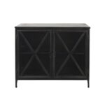 Black Iron Sideboard with Glass Doors and Ample Storage 10 Black Iron Sideboard with Glass Doors and Ample Storage