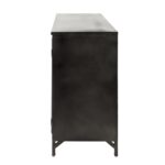Black Iron Sideboard with Glass Doors and Ample Storage 16 Black Iron Sideboard with Glass Doors and Ample Storage