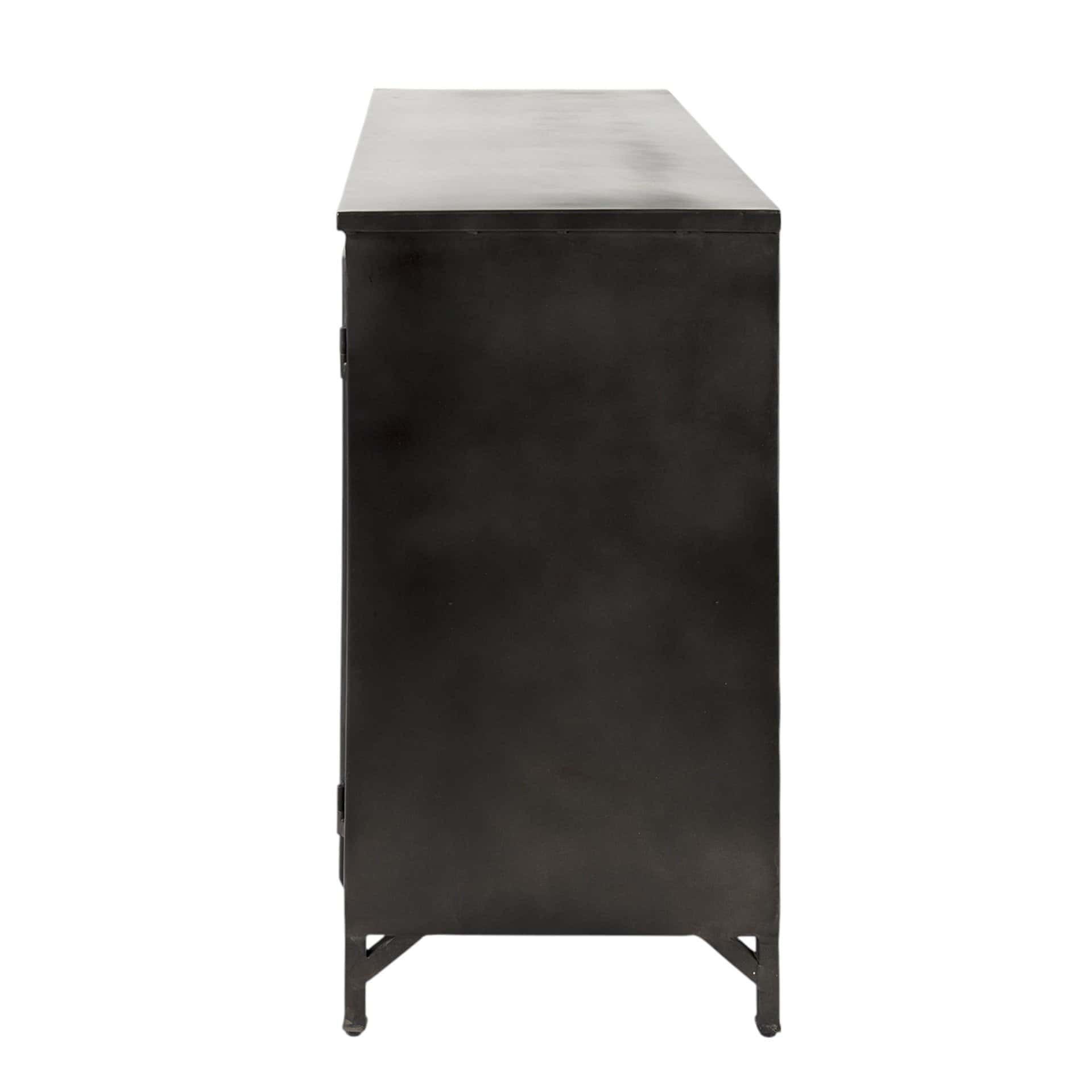Black Iron Sideboard with Glass Doors and Ample Storage 7 Black Iron Sideboard with Glass Doors and Ample Storage - Image 7