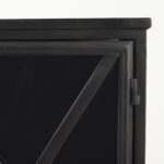 Black Iron Sideboard with Glass Doors and Ample Storage 17 Black Iron Sideboard with Glass Doors and Ample Storage