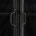 Black Iron Sideboard with Glass Doors and Ample Storage 18 Black Iron Sideboard with Glass Doors and Ample Storage