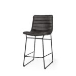29-Inch Black Iron Counter Height Bar Stool With Back