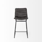 29-Inch Black Iron Counter Height Bar Stool With Back