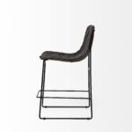29-Inch Black Iron Counter Height Bar Stool With Back