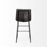 29-Inch Black Iron Counter Height Bar Stool With Back