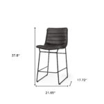 29-Inch Black Iron Counter Height Bar Stool With Back