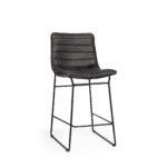 29-Inch Black Iron Counter Height Bar Stool With Back
