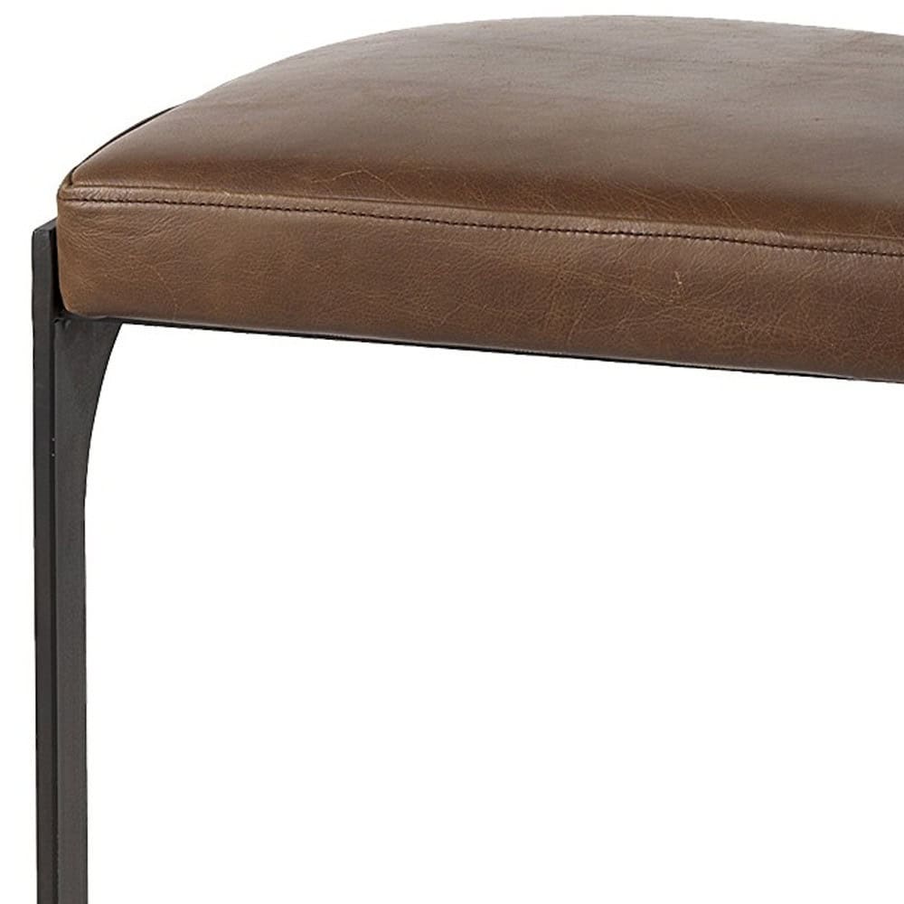 29-Inch Medium Brown Backless Iron Bar Stool with Footrest 9 29-Inch Medium Brown Backless Iron Bar Stool with Footrest - Image 9