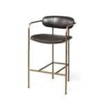 29-Inch Deep Brown Low Back Faux Leather Bar Stool