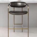 29-Inch Deep Brown Low Back Faux Leather Bar Stool