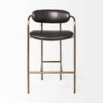 29-Inch Deep Brown Low Back Faux Leather Bar Stool