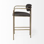 29-Inch Deep Brown Low Back Faux Leather Bar Stool