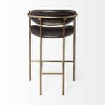 29-Inch Deep Brown Low Back Faux Leather Bar Stool