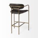 29-Inch Deep Brown Low Back Faux Leather Bar Stool