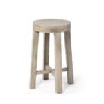 26 Inch Brown Backless Counter Height Bar Stool With Footrest