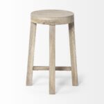 26 Inch Brown Backless Counter Height Bar Stool With Footrest