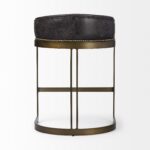 29-Inch Black and Brown Leather Low Back Bar Stool