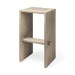 30-Inch Brown Wood Backless Counter Height Bar Stool with Footrest