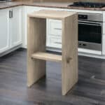 30-Inch Brown Wood Backless Counter Height Bar Stool with Footrest