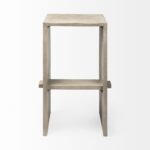 30-Inch Brown Wood Backless Counter Height Bar Stool with Footrest