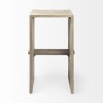 30-Inch Brown Wood Backless Counter Height Bar Stool with Footrest